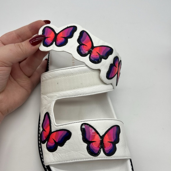 Sophia Webster Riva Slides in White/Multi Fluorescent - Picture 11 of 14